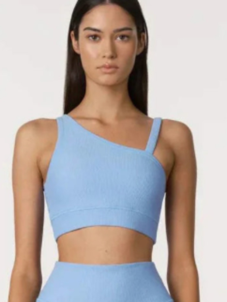 Zulu & Zephyr Ocean Blue Waffle Crop Top Swimsuit Size 4 Nwt